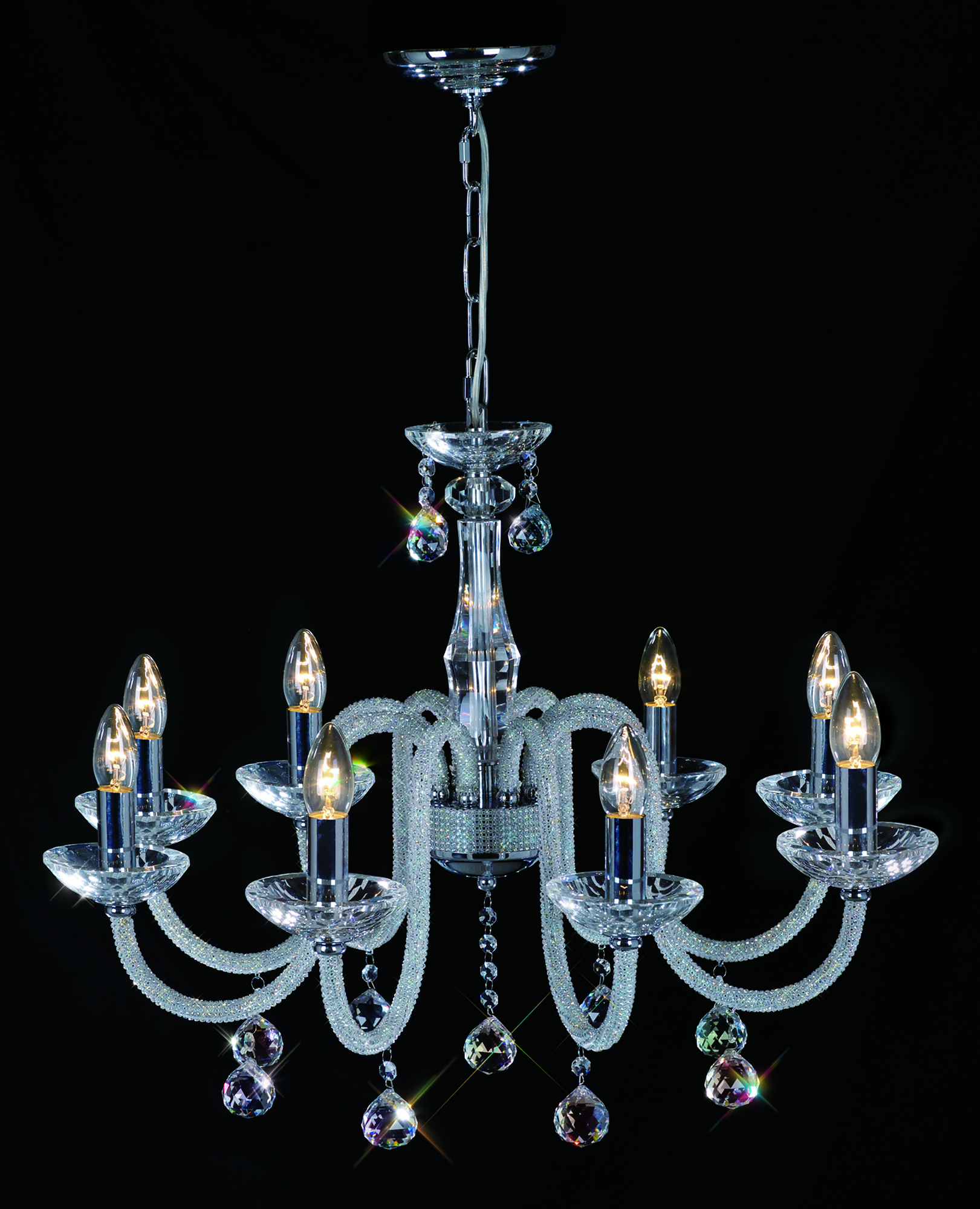 IL30338  Amora Crystal Chandelier 8 Light